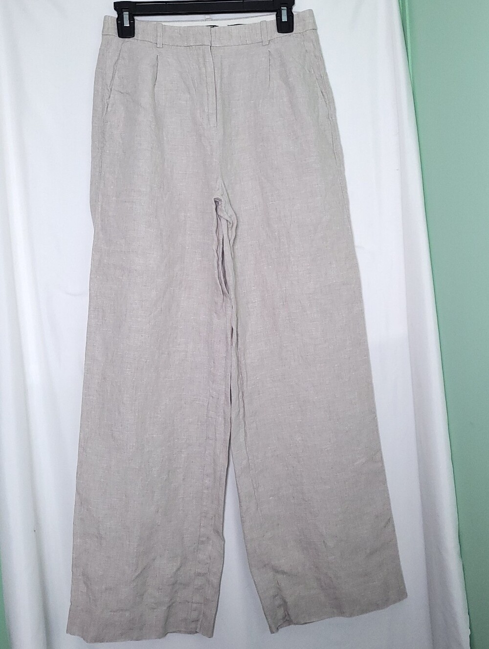 J CREW Women's Linen Essential Wide Leg Pants Minimalist Preppy Size 2